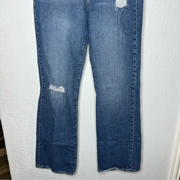BDG Urban Outfitters Stretch High-Rise Flare Distresses Blue Women Jeans Sz 28 - Picture 5 of 12